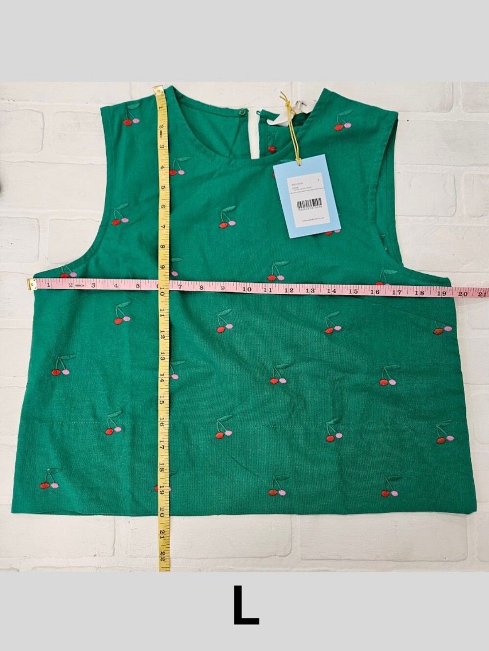 Embroidered Cherry Shell Top - Picture 9 of 10